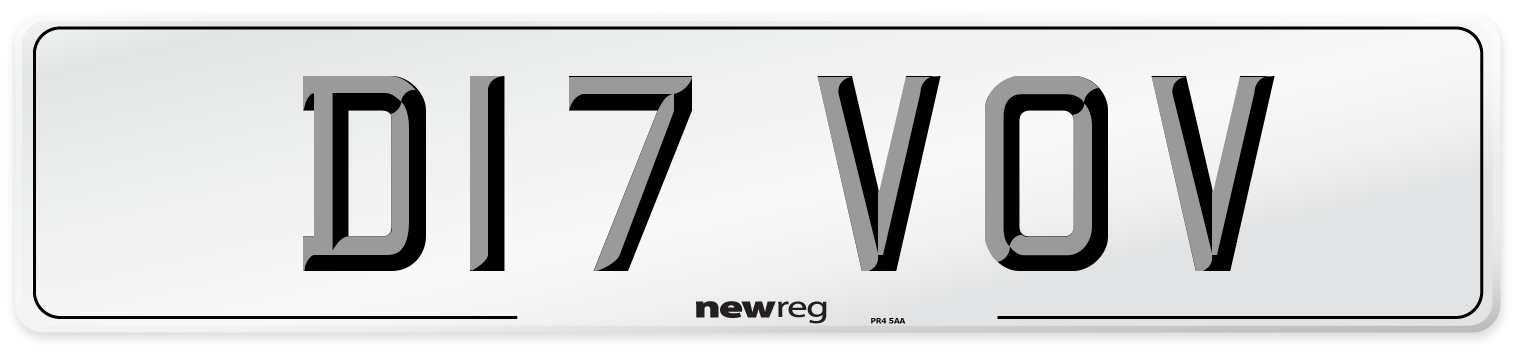 D17 VOV Number Plate from New Reg